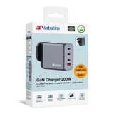 Verbatim 4 Port 200W PD 3.0 & QC 3.0 GaN USB 充電器 - 32210 [香港行貨]