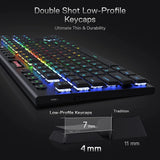 Redragon K621 Horus TKL 87 KEYS Low Profile Ultra-Thin Wireless RGB Mechanical Gaming Keyboard - Red Switches [Licensed in Hong Kong] 