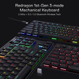 Redragon K621 Horus TKL 87 KEYS Low Profile Ultra-Thin Wireless RGB Mechanical Gaming Keyboard - Red Switches [Licensed in Hong Kong] 