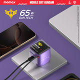 MOMAX 1-CHARGE+ 1 連接埠 GaN 65W 充電器，附可伸縮 USB-C 線 - 香港行貨