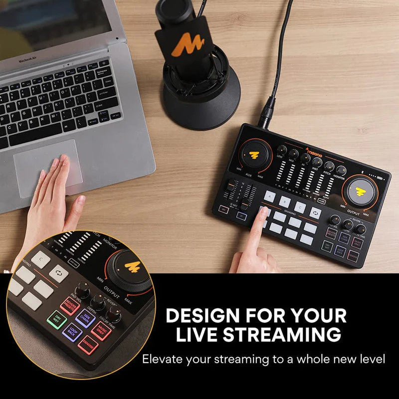 Maono MaonoCaster AU-AME2A Mixer with Microphone Silencer Shield